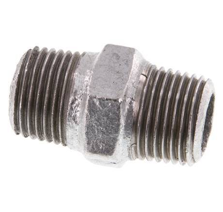 R 1/2'' Zinc plated Cast iron Double Nipple 25 Bar [5 Pieces]