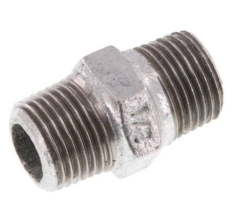 R 1/2'' Zinc plated Cast iron Double Nipple 25 Bar [5 Pieces]
