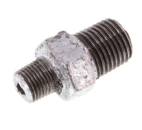 R 1/4'' x R 1/8'' Hierro fundido zincado Espiga doble 25 Bar