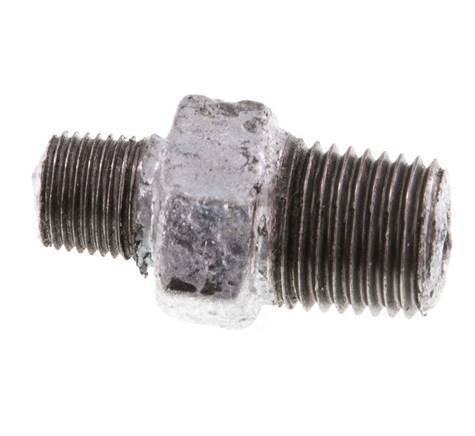 R 1/4'' x R 1/8'' Hierro fundido zincado Espiga doble 25 Bar