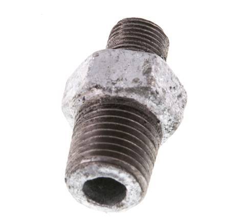 R 1/4'' x R 1/8'' Hierro fundido zincado Espiga doble 25 Bar