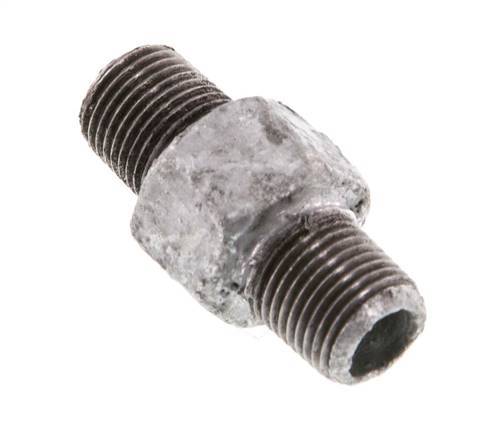 R 1/8'' Zinc plated Cast iron Double Nipple 25 Bar [2 Pieces]