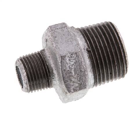 R 3/4'' x R 3/8'' Zinc plated Cast iron Double Nipple 25 Bar [2 Pieces]