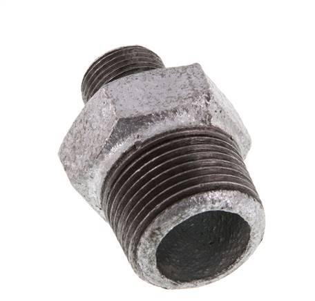 R 3/4'' x R 3/8'' Zinc plated Cast iron Double Nipple 25 Bar [2 Pieces]