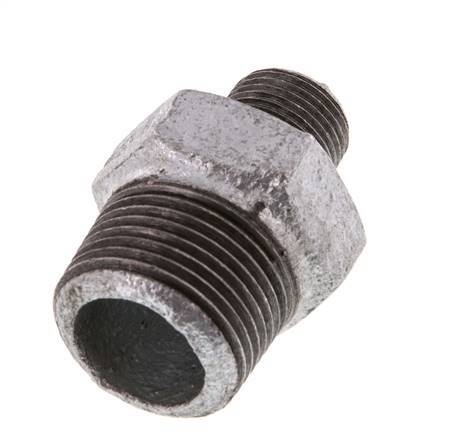 R 3/4'' x R 3/8'' Zinc plated Cast iron Double Nipple 25 Bar [2 Pieces]