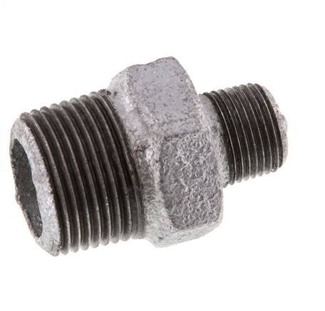 R 3/4'' x R 3/8'' Zinc plated Cast iron Double Nipple 25 Bar [2 Pieces]