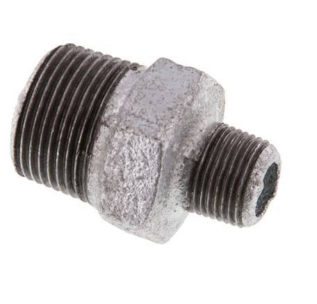 R 3/4'' x R 3/8'' Zinc plated Cast iron Double Nipple 25 Bar [2 Pieces]