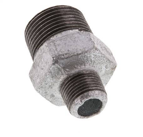 R 3/4'' x R 3/8'' Zinc plated Cast iron Double Nipple 25 Bar [2 Pieces]