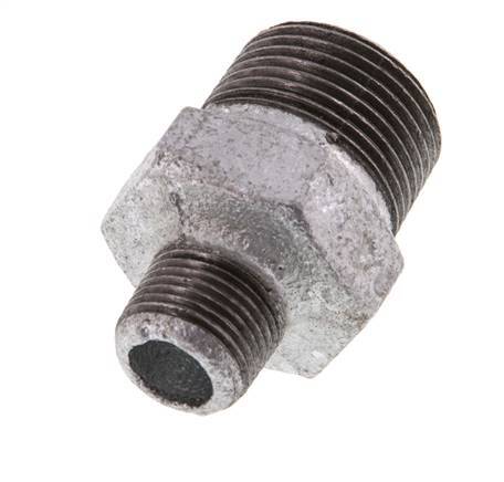 R 3/4'' x R 3/8'' Zinc plated Cast iron Double Nipple 25 Bar [2 Pieces]