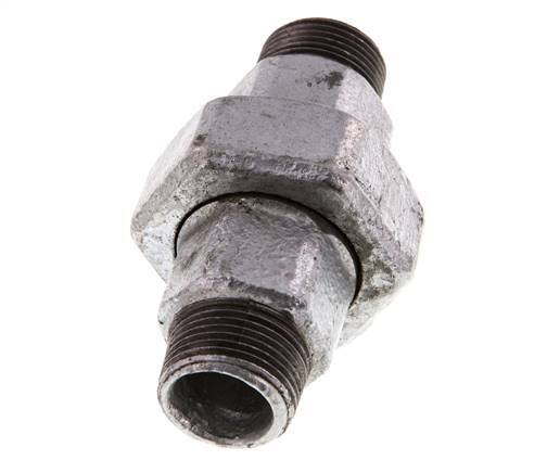 R 3/4'' Hierro fundido galvanizado Espiga doble de 3 piezas con cierre cónico 25 Bar