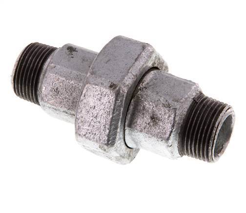 R 3/4'' Hierro fundido galvanizado Espiga doble de 3 piezas con cierre cónico 25 Bar