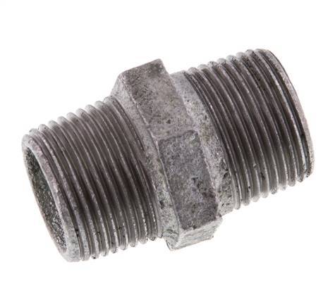 R 3/4'' Zinc plated Cast iron Double Nipple 25 Bar [5 Pieces]