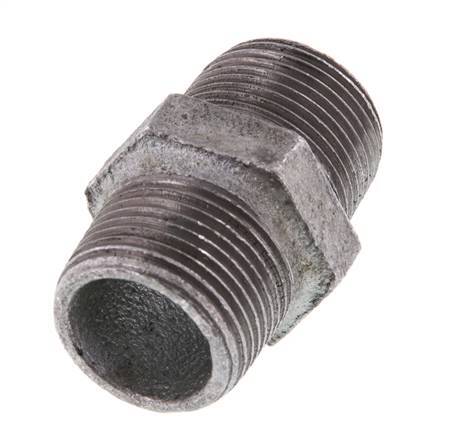 R 3/4'' Zinc plated Cast iron Double Nipple 25 Bar [5 Pieces]
