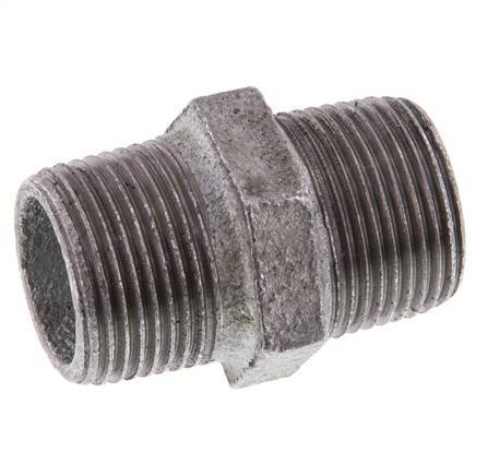 R 3/4'' Zinc plated Cast iron Double Nipple 25 Bar [5 Pieces]