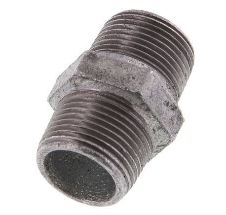 R 3/4'' Zinc plated Cast iron Double Nipple 25 Bar [5 Pieces]