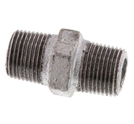R 3/8'' Zinc plated Cast iron Double Nipple 25 Bar [5 Pieces]