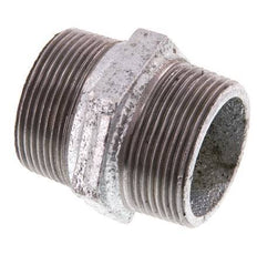 R 1 1/2'' Zinc plated Cast iron Double Nipple 25 Bar [2 Pieces]