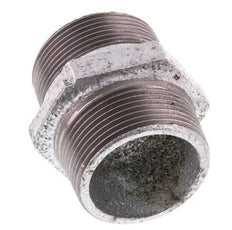 R 1 1/2'' Zinc plated Cast iron Double Nipple 25 Bar [2 Pieces]