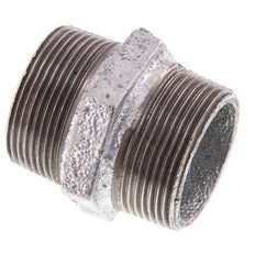 R 1 1/2'' Zinc plated Cast iron Double Nipple 25 Bar [2 Pieces]