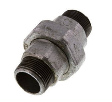 R 1 1/4'' Hierro fundido zincado Espiga doble de 3 piezas con cierre cónico 25 Bar