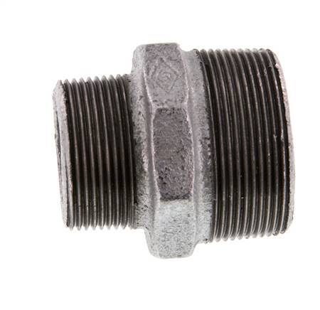 R 2'' x R 1 1/2'' Hierro fundido zincado Espiga doble 25 Bar
