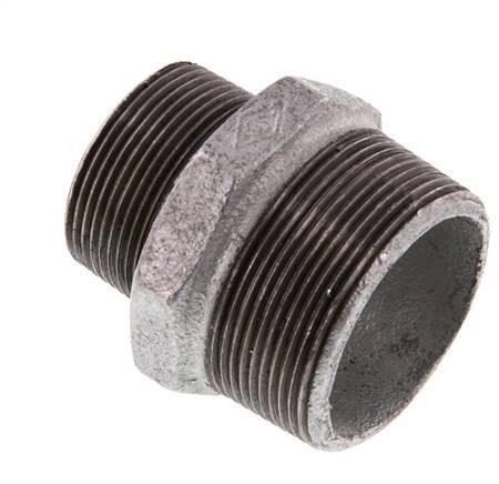 R 2'' x R 1 1/2'' Hierro fundido zincado Espiga doble 25 Bar