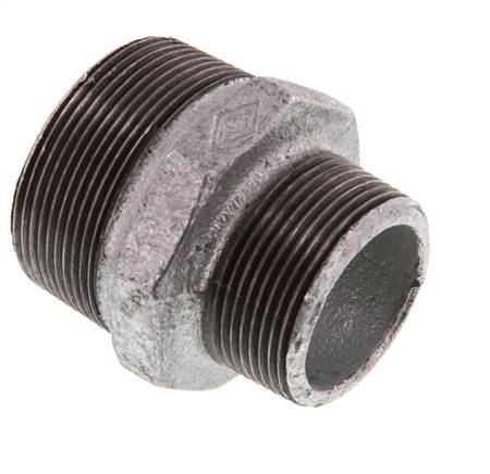 R 2'' x R 1 1/2'' Hierro fundido zincado Espiga doble 25 Bar