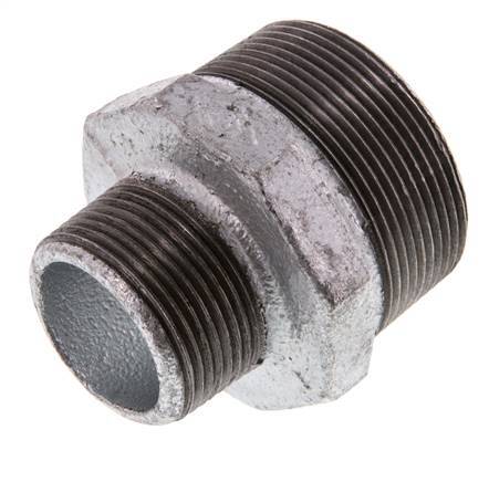 R 2'' x R 1 1/4'' Hierro fundido zincado Espiga doble 25 Bar