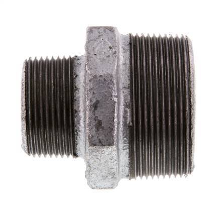 R 2'' x R 1 1/4'' Hierro fundido zincado Espiga doble 25 Bar