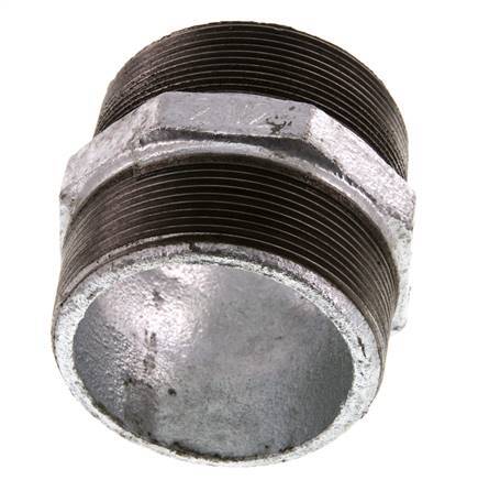 R 2 1/2'' Hierro fundido zincado Doble espiga 25 Bar