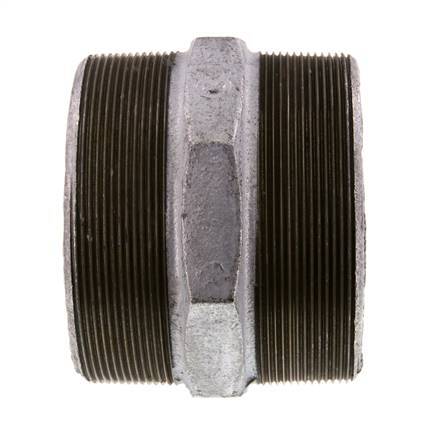 R 4'' Hierro fundido zincado Doble espiga 25 Bar