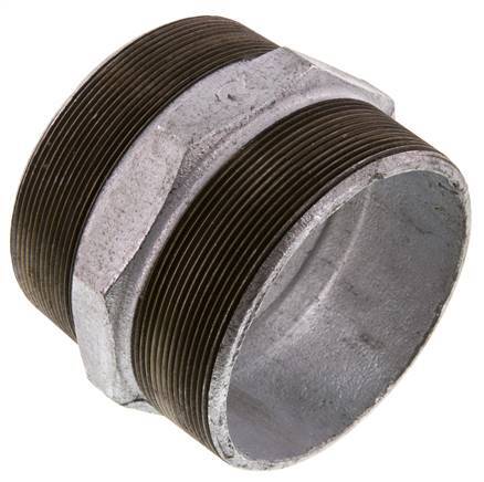 R 4'' Hierro fundido zincado Doble espiga 25 Bar