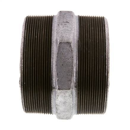 R 4'' Hierro fundido zincado Doble espiga 25 Bar