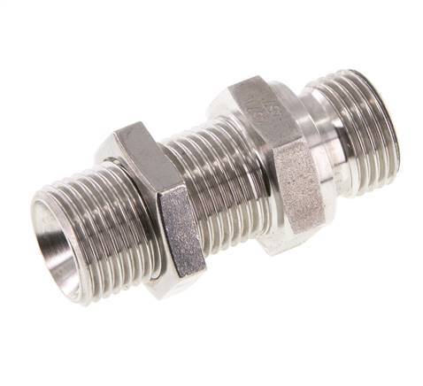G 1/2'' Pasamuros Acero Inoxidable Doble Boquilla 350 Bar - Hidráulico