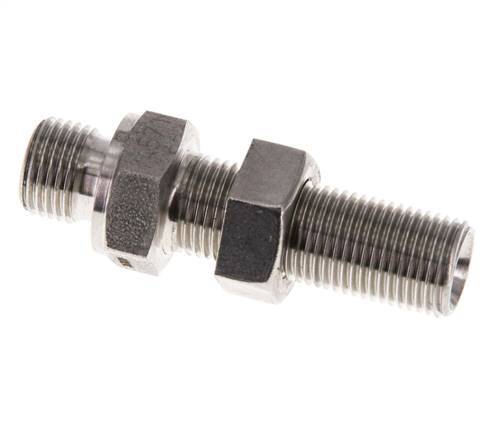 G 1/8'' Pasamuros Acero Inoxidable Doble Racor 475 Barra - Hidráulica