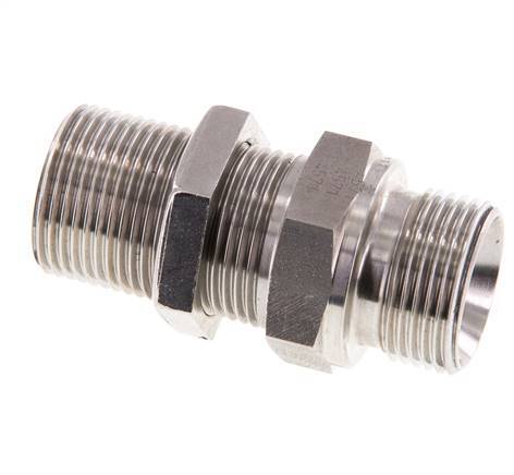 G 3/4'' Pasamuros de acero inoxidable Doble boquilla 325 Bar - Hidráulico