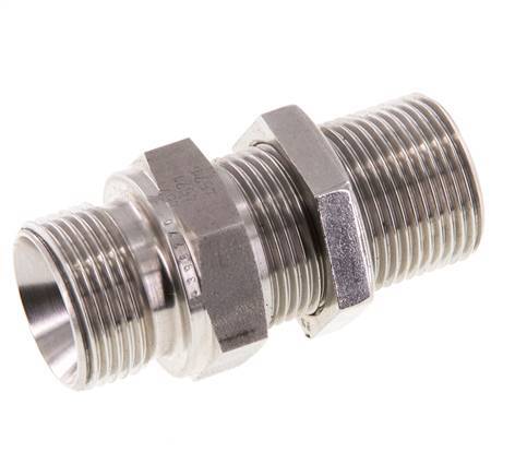 G 3/4'' Pasamuros de acero inoxidable Doble boquilla 325 Bar - Hidráulico
