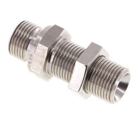 G 3/8'' Pasamuros Acero Inoxidable Doble Racor 325 Bar - Hidráulico