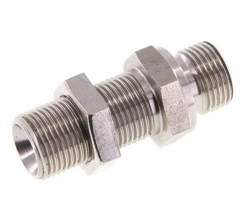 G 3/8'' Pasamuros Acero Inoxidable Doble Racor 325 Bar - Hidráulico