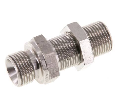 G 3/8'' Pasamuros Acero Inoxidable Doble Racor 325 Bar - Hidráulico