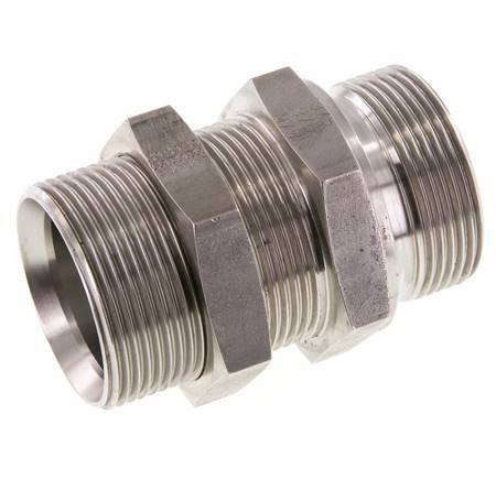 G 1 1/2'' Pasamuros Acero Inoxidable Doble Racor 190 Bar - Hidráulico