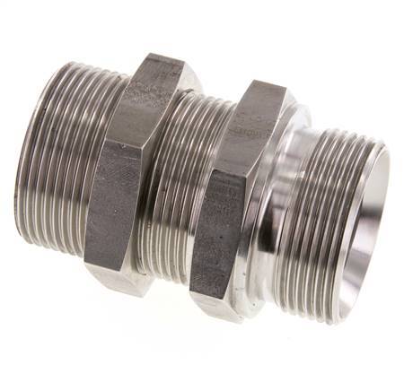 G 1 1/2'' Pasamuros Acero Inoxidable Doble Racor 190 Bar - Hidráulico