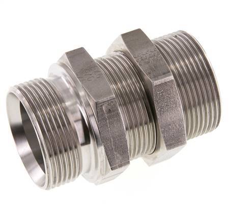 G 1 1/2'' Pasamuros Acero Inoxidable Doble Racor 190 Bar - Hidráulico
