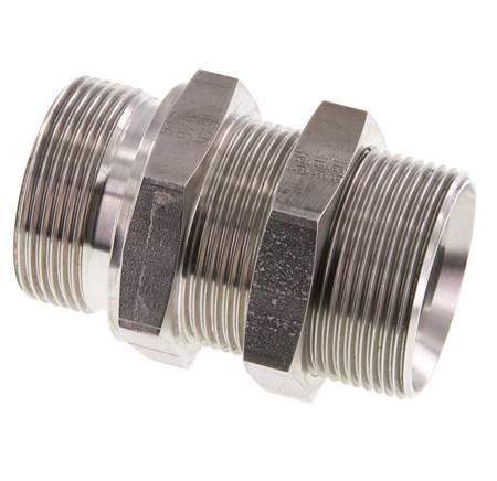G 1 1/2'' Pasamuros Acero Inoxidable Doble Racor 190 Bar - Hidráulico