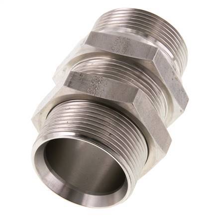 G 1 1/2'' Pasamuros Acero Inoxidable Doble Racor 190 Bar - Hidráulico