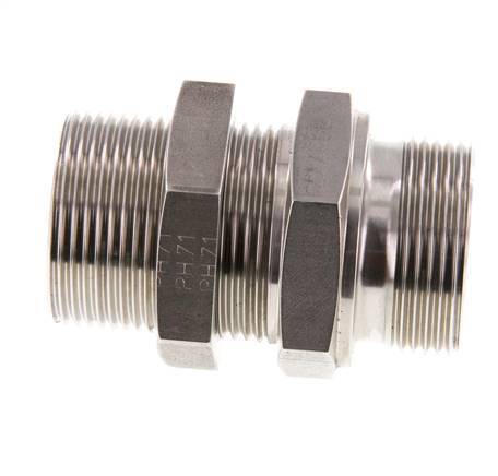 G 1 1/4'' Pasamuros de acero inoxidable Doble boquilla 190 Bar - Hidráulico