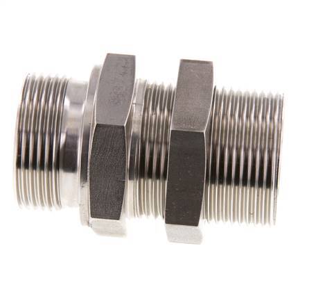 G 1 1/4'' Pasamuros de acero inoxidable Doble boquilla 190 Bar - Hidráulico