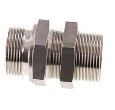 G 1 1/4'' Pasamuros de acero inoxidable Doble boquilla 190 Bar - Hidráulico