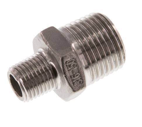 R 1/2'' x R 1/4'' Stainless steel Double Nipple 16 Bar [2 Pieces]