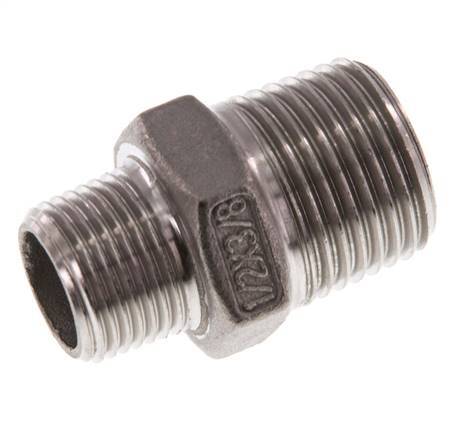 R 1/2'' x R 3/8'' Stainless steel Double Nipple 16 Bar [2 Pieces]